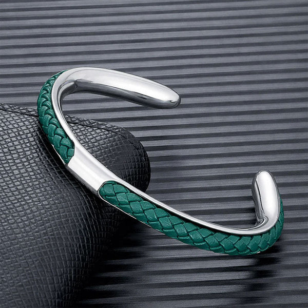 MEN'S BRAIDED CORD OPEN CUFF BRACELET - Zarino Newstyle
