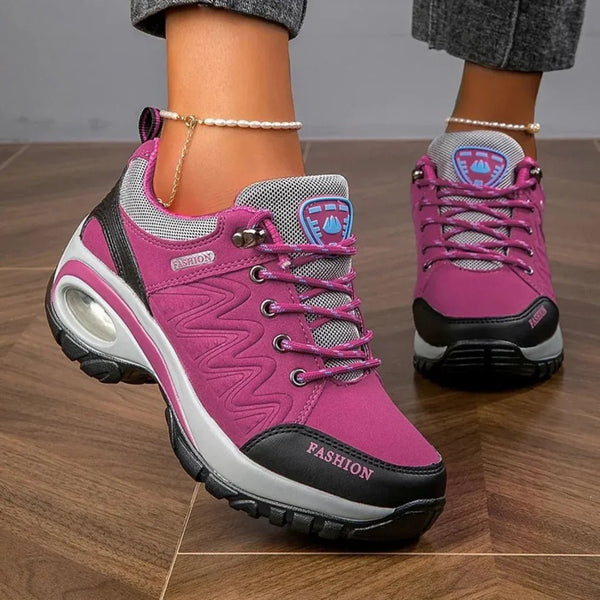 NYLA | WOMEN'S WATERPROOF COLORBLOCK TREKKING BOOTS, COMFORTABLE NON-SLIP OUTDOOR FOOTWEAR