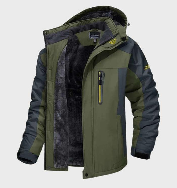 SOREN | MEN'S WATERPROOF FLEECE-LINED HOODED JACKET, WARM OUTDOOR OUTERWEAR - Zarino Newstyle