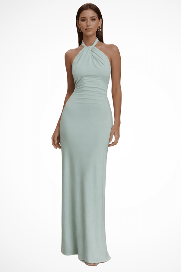 WOMEN'S HALTER NECK OPEN BACK BODYCON MAXI DRESS - Zarino Newstyle