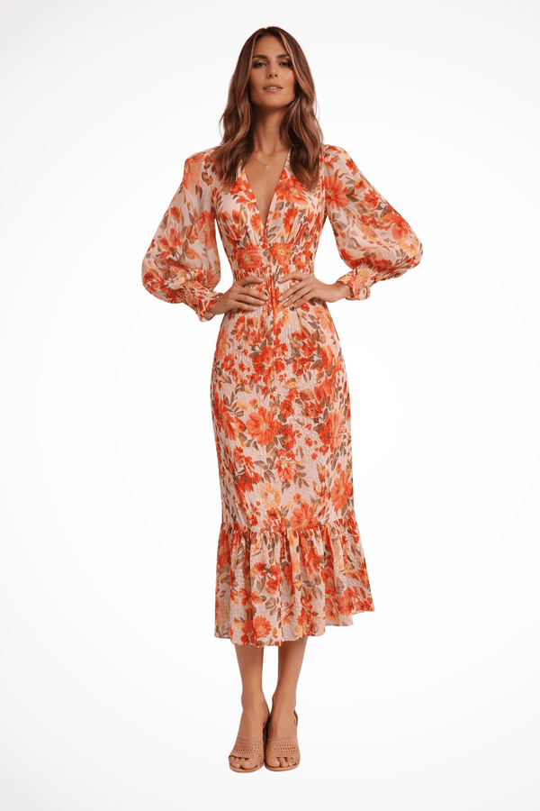 WOMEN'S SUMMER FLORAL MIDI DRESS - Zarino Newstyle