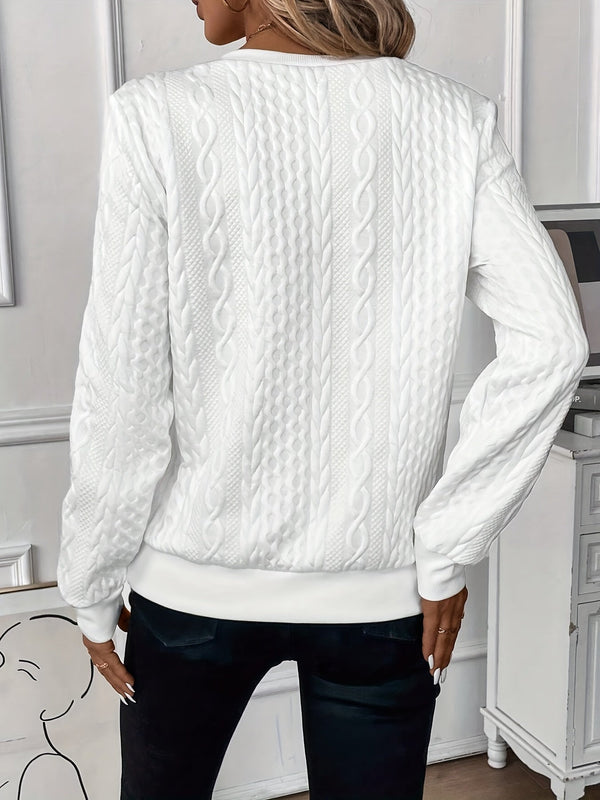 YVONNE | WOMEN'S CABLE KNIT ZIP SWEATER, TEXTURED LONG-SLEEVE CASUAL KNITWEAR