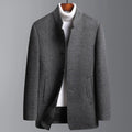 ALDEN | MEN'S TEXTURED STAND-COLLAR JACKET, BUTTON-FRONT SMART-CASUAL WINTER COAT - Zarino Newstyle