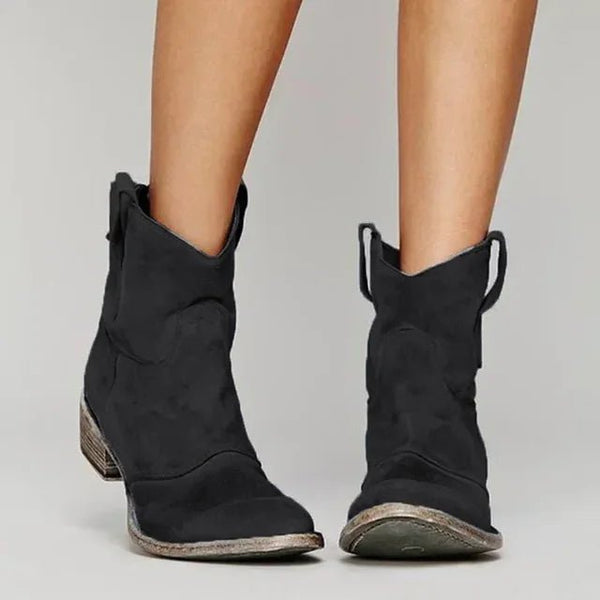 BEATRIX | WOMEN'S VINTAGE WESTERN ANKLE BOOTS, CLASSIC COWBOY-STYLE LEATHER FOOTWEAR