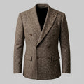 BENNETT | MEN'S DOUBLE-BREASTED CHECK BLAZER, SLIM FIT STRUCTURED LAPEL SMART-CASUAL JACKET - Zarino Newstyle