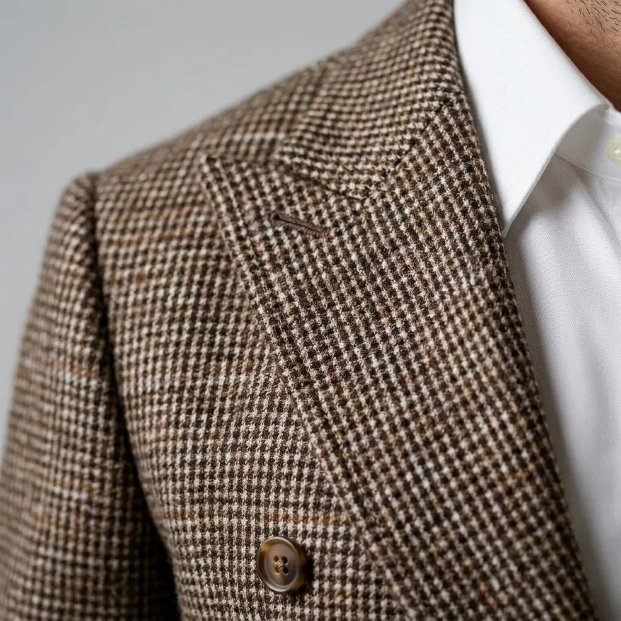 BENNETT | MEN'S DOUBLE-BREASTED CHECK BLAZER, SLIM FIT STRUCTURED LAPEL SMART-CASUAL JACKET - Zarino Newstyle