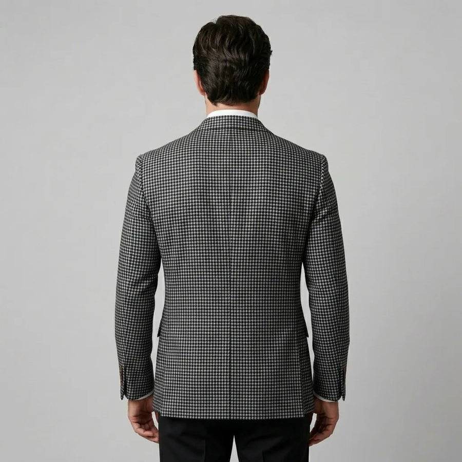 BENNETT | MEN'S DOUBLE-BREASTED CHECK BLAZER, SLIM FIT STRUCTURED LAPEL SMART-CASUAL JACKET - Zarino Newstyle