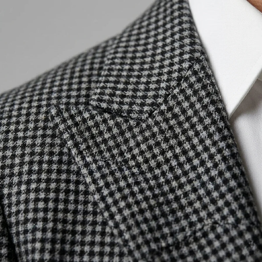 BENNETT | MEN'S DOUBLE-BREASTED CHECK BLAZER, SLIM FIT STRUCTURED LAPEL SMART-CASUAL JACKET - Zarino Newstyle