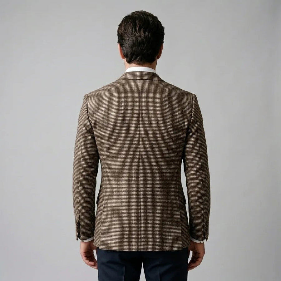 BENNETT | MEN'S DOUBLE-BREASTED CHECK BLAZER, SLIM FIT STRUCTURED LAPEL SMART-CASUAL JACKET - Zarino Newstyle