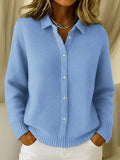 BLYTHE | WOMEN'S BUTTON-FRONT KNIT CARDIGAN, TEXTURED RELAXED FIT SWEATER - Zarino Newstyle