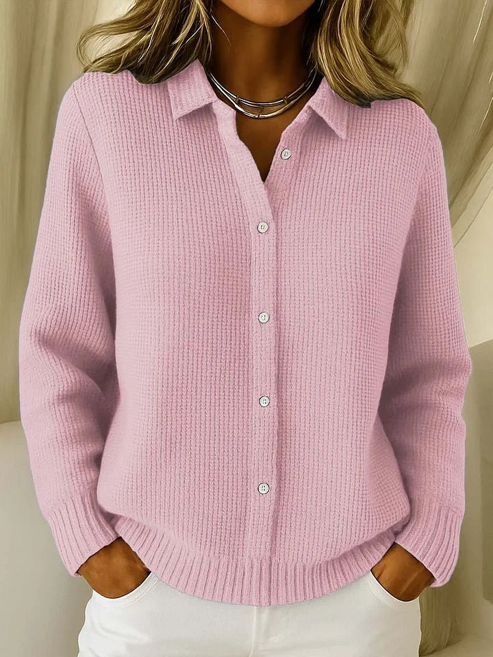 BLYTHE | WOMEN'S BUTTON-FRONT KNIT CARDIGAN, TEXTURED RELAXED FIT SWEATER - Zarino Newstyle