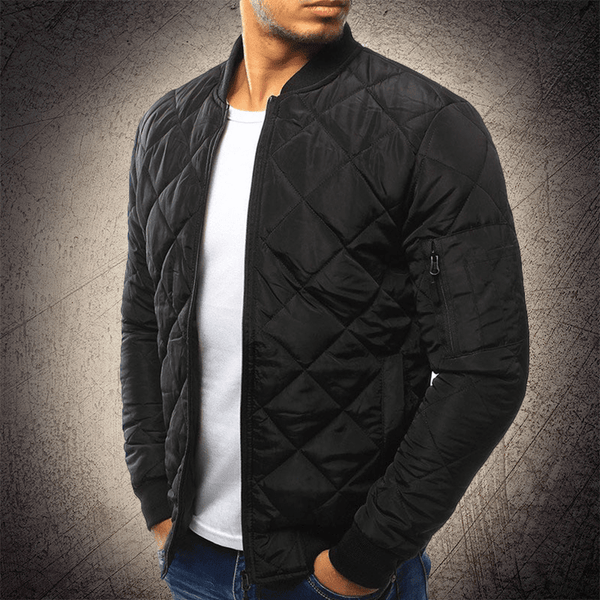 CEDRIC | MEN'S QUILTED BOMBER JACKET, LIGHTWEIGHT ZIP-UP SPRING OUTERWEAR