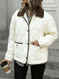 CELINE | WOMEN'S DIAMOND-QUILTED PADDED JACKET, RELAXED FIT INSULATED WINTER COAT - Zarino Newstyle