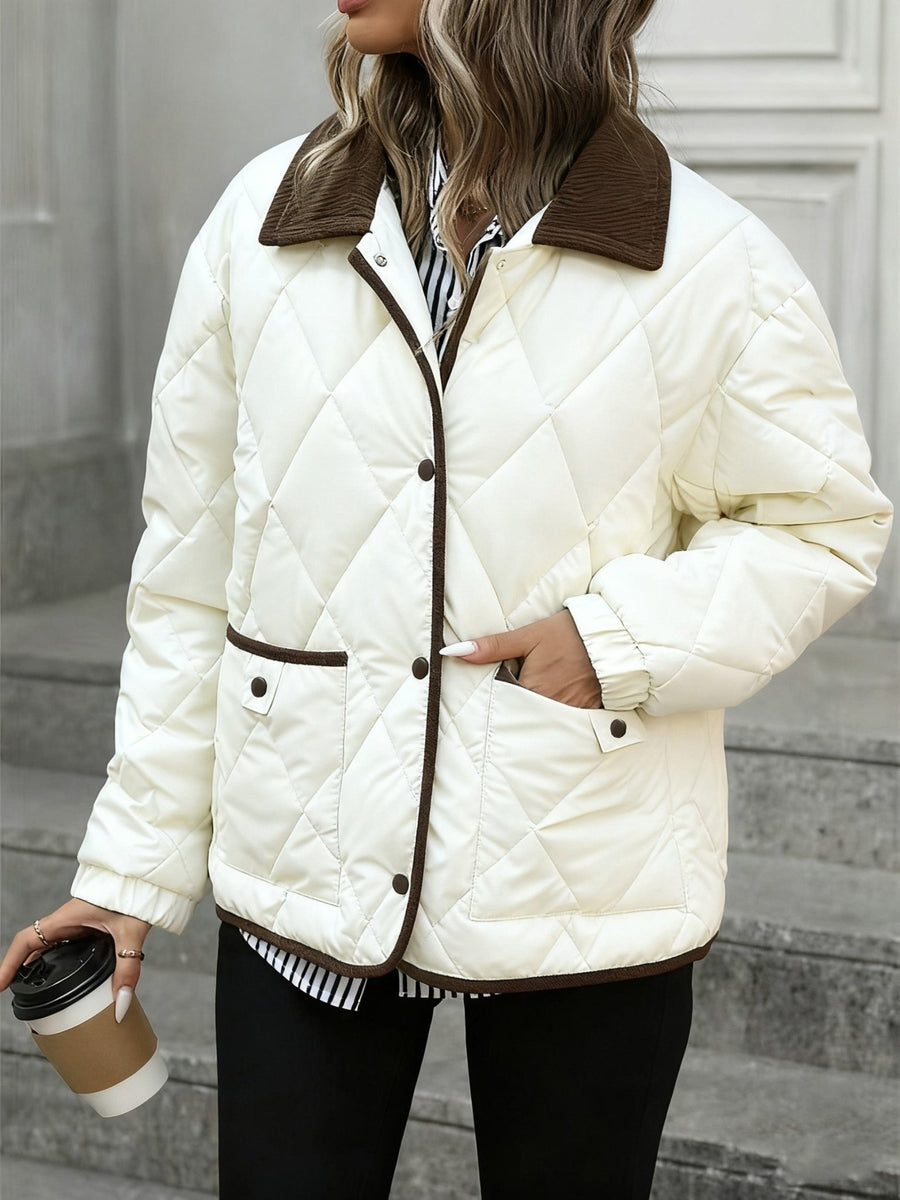 CELINE | WOMEN'S DIAMOND-QUILTED PADDED JACKET, RELAXED FIT INSULATED WINTER COAT - Zarino Newstyle