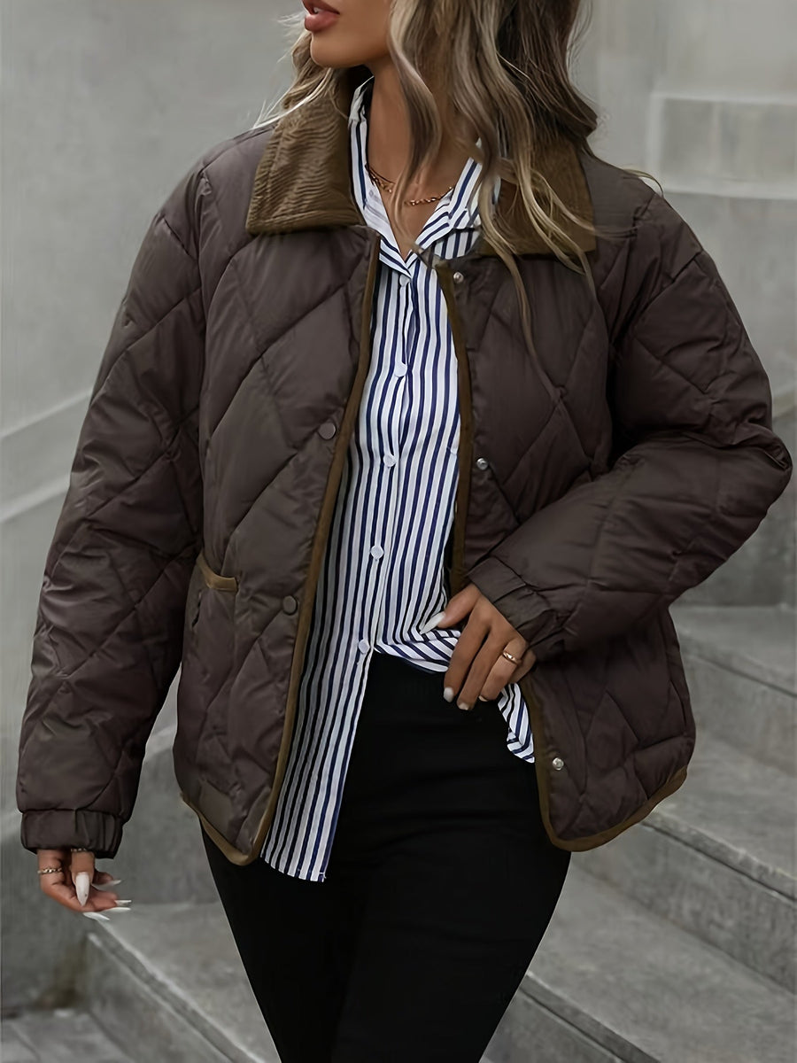 CELINE | WOMEN'S DIAMOND-QUILTED PADDED JACKET, RELAXED FIT INSULATED WINTER COAT - Zarino Newstyle