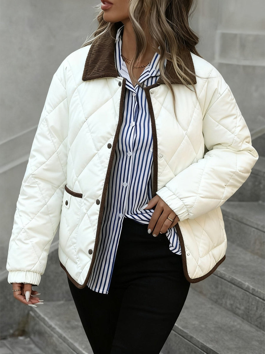CELINE | WOMEN'S DIAMOND-QUILTED PADDED JACKET, RELAXED FIT INSULATED WINTER COAT - Zarino Newstyle