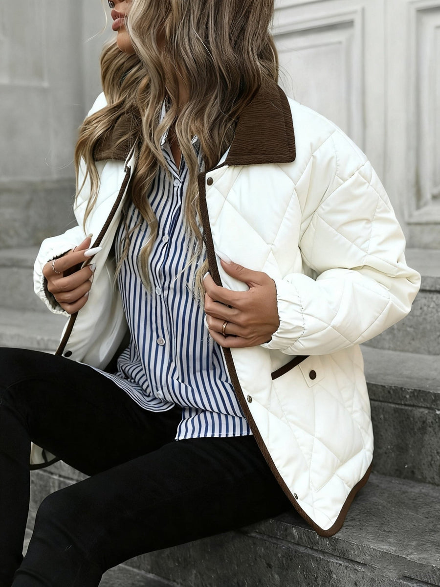 CELINE | WOMEN'S DIAMOND-QUILTED PADDED JACKET, RELAXED FIT INSULATED WINTER COAT - Zarino Newstyle