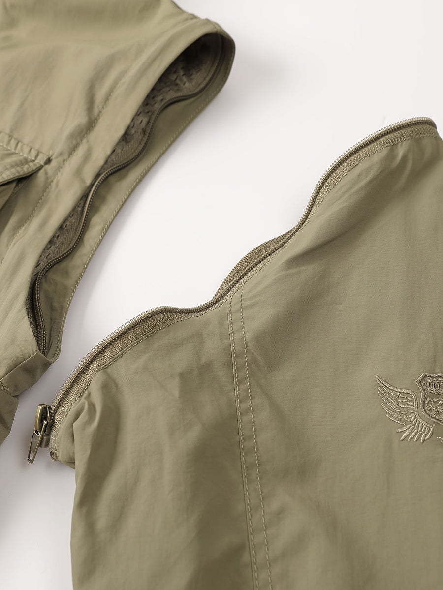 COLTER | MEN'S MULTI-POCKET CARGO JACKET, HOODED UTILITY OUTDOOR JACKET – KHAKI - Zarino Newstyle