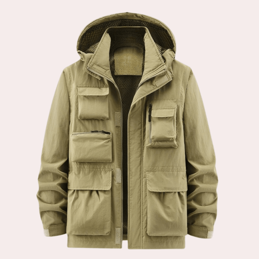 CROSBY | MEN'S LIGHTWEIGHT HOODED UTILITY JACKET, QUICK-DRY MULTI-POCKET CASUAL COAT - Zarino Newstyle
