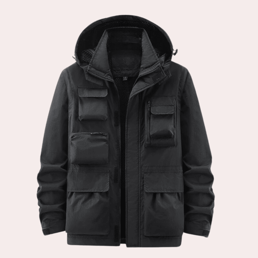 CROSBY | MEN'S LIGHTWEIGHT HOODED UTILITY JACKET, QUICK-DRY MULTI-POCKET CASUAL COAT - Zarino Newstyle