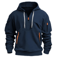 DARIUS | MEN'S HALF-ZIP UTILITY HOODIE, ZIP POCKET PULLOVER - Zarino Newstyle