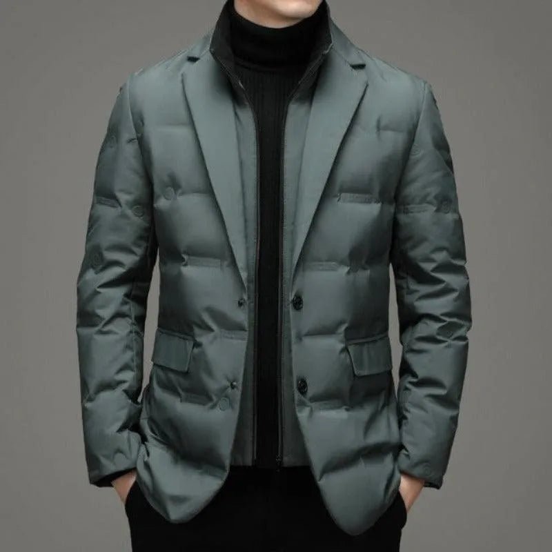 DECLAN | MEN'S QUILTED PUFFER BLAZER, INSULATED TAILORED WINTER JACKET - Zarino Newstyle