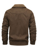 DESMOND | MEN'S FLEECE-LINED WINTER JACKET, CLASSIC FULL-ZIP CASUAL COAT – BROWN - Zarino Newstyle