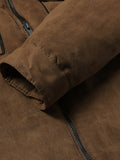 DESMOND | MEN'S FLEECE-LINED WINTER JACKET, CLASSIC FULL-ZIP CASUAL COAT – BROWN - Zarino Newstyle