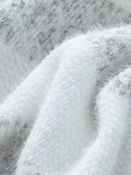 ELOWEN | WOMEN'S STRIPED HIGH-NECK KNIT SWEATER, RELAXED COZY WINTER PULLOVER – GREY - Zarino Newstyle
