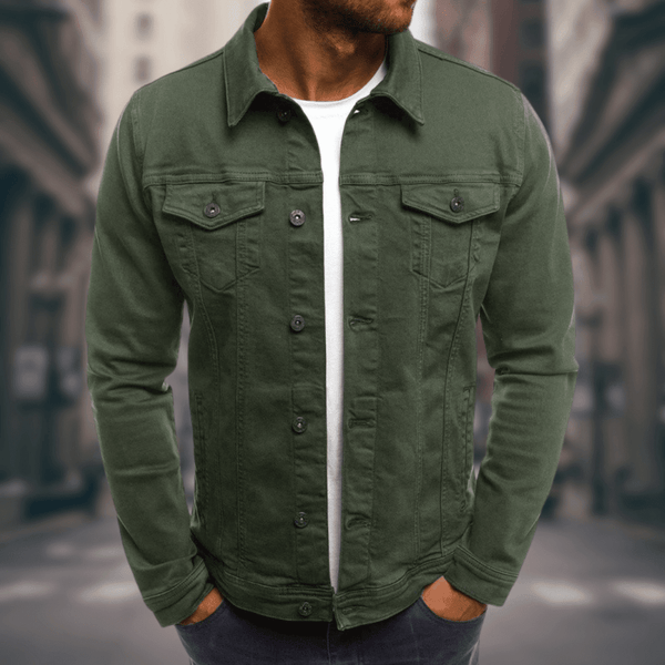 GIDEON | MEN'S CLASSIC DENIM JACKET, LIGHTWEIGHT BUTTON-UP SPRING OUTERWEAR