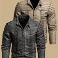 GRAHAM | MEN'S DISTRESSED MOTO JACKET, TEXTURED FAUX LEATHER CASUAL BIKER JACKET - Zarino Newstyle