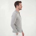 GRAYSON | MEN'S SLIM-FIT LONG-SLEEVE POLO SHIRT, LIGHTWEIGHT KNIT SMART-CASUAL TOP – GREY - Zarino Newstyle