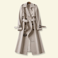 MADELINE | WOMEN'S DOUBLE-BREASTED BELTED TRENCH COAT, ELEGANT LONG OUTERWEAR - Zarino Newstyle