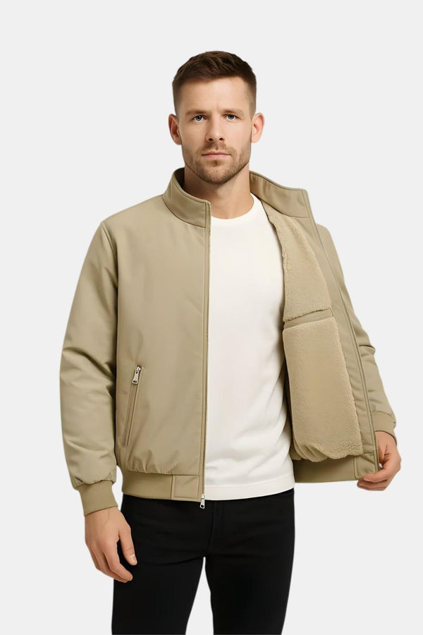 MARCELLO | MEN'S QUILTED BOMBER JACKET, HIGH-COLLAR ZIP-UP SPRING OUTERWEAR - Zarino Newstyle