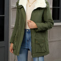 MARIBEL | WOMEN'S FAUX FUR COLLAR MID-LENGTH PARKA, DRAWSTRING WAIST WINTER COAT - Zarino Newstyle