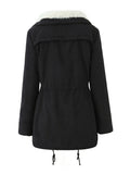 MARIBEL | WOMEN'S FAUX FUR COLLAR MID-LENGTH PARKA, DRAWSTRING WAIST WINTER COAT - Zarino Newstyle