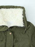 MARIBEL | WOMEN'S FAUX FUR COLLAR MID-LENGTH PARKA, DRAWSTRING WAIST WINTER COAT - Zarino Newstyle
