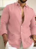 MEN'S BAND COLLAR LONG SLEEVE SUMMER SHIRT - Zarino Newstyle