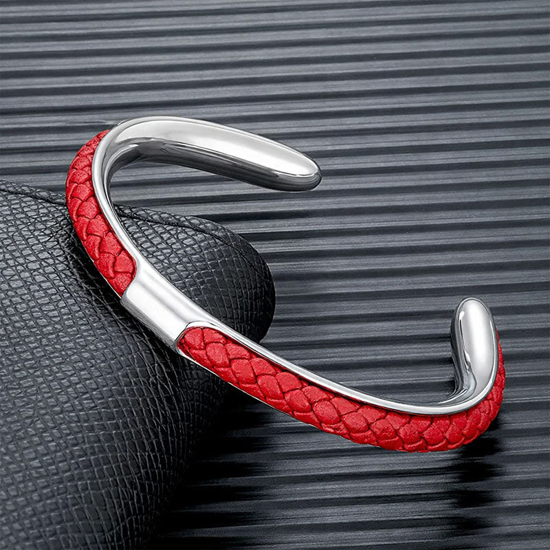 MEN'S BRAIDED CORD OPEN CUFF BRACELET - Zarino Newstyle