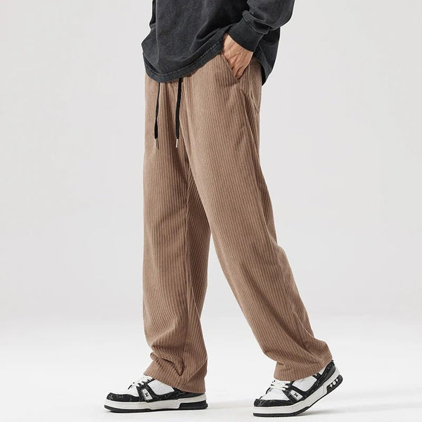 MEN'S CASUAL WIDE LEG CORDUROY PANTS