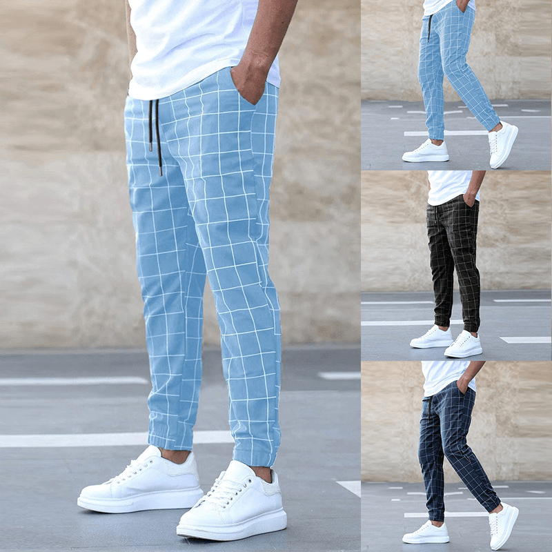 MEN'S CHECKERED CASUAL JOGGER TROUSERS - Zarino Newstyle