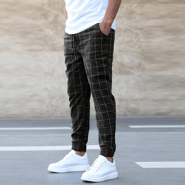 MEN'S CHECKERED CASUAL JOGGER TROUSERS - Zarino Newstyle