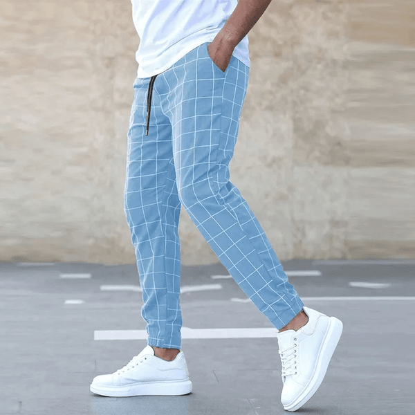 MEN'S CHECKERED TAPERED JOGGER PANTS
