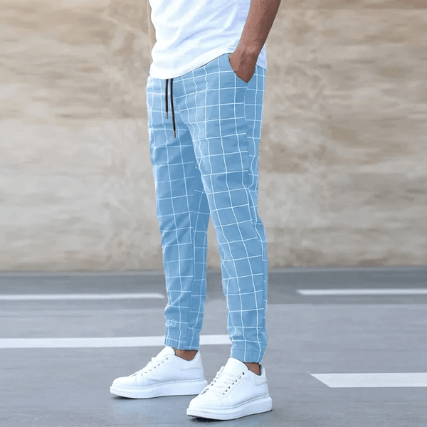 MEN'S CHECKERED TAPERED JOGGER PANTS - Zarino Newstyle