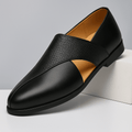 MEN'S CROSS STRAP SLIP - ON LOAFERS TEXTURED VAMP FORMAL DRESS SHOES - Zarino Newstyle