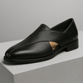 MEN'S CROSS STRAP SLIP - ON LOAFERS TEXTURED VAMP FORMAL DRESS SHOES - Zarino Newstyle