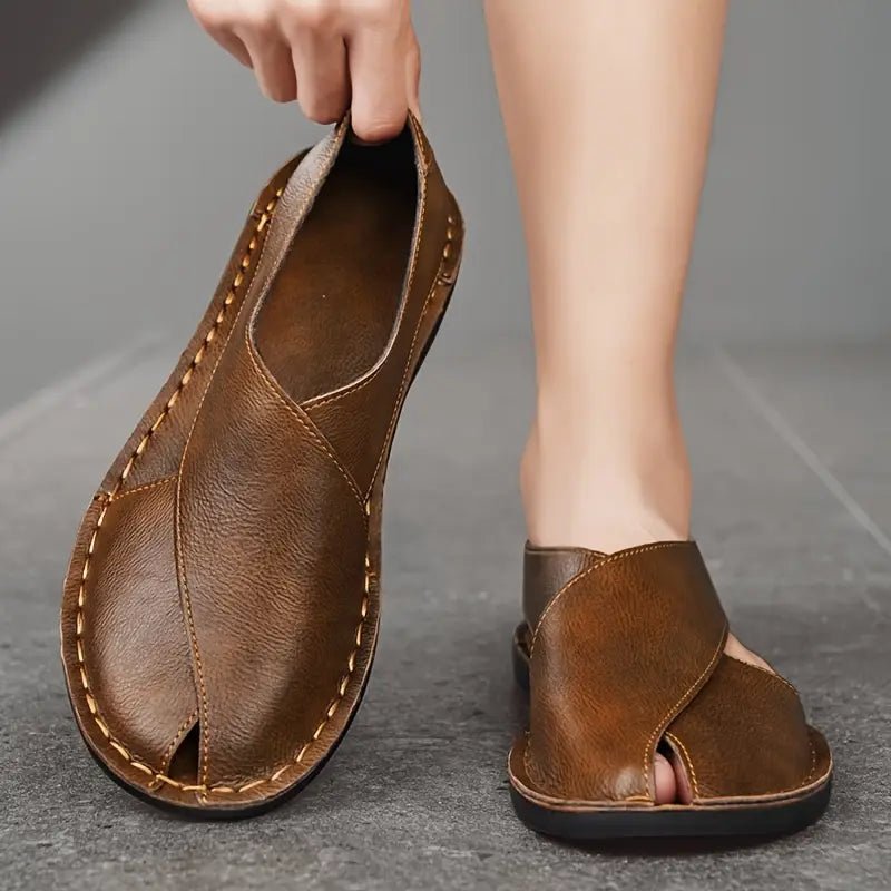 MEN'S CROSSOVER WRAP SLIP - ON SANDALS OPEN TOE CASUAL FLAT SHOES - Zarino Newstyle