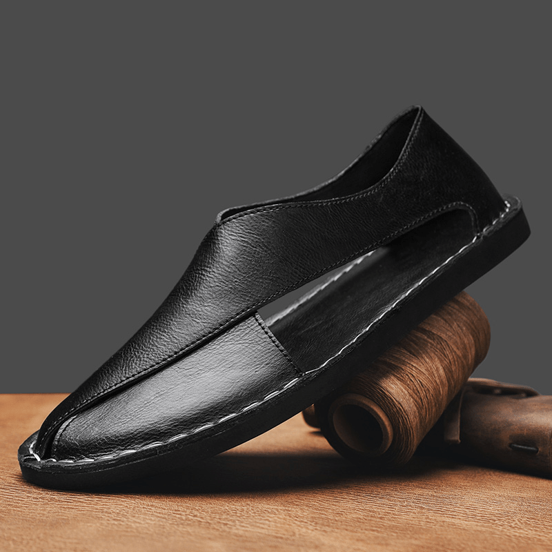 MEN'S CROSSOVER WRAP SLIP - ON SANDALS OPEN TOE CASUAL FLAT SHOES - Zarino Newstyle