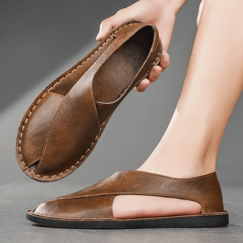 MEN'S CROSSOVER WRAP SLIP - ON SANDALS OPEN TOE CASUAL FLAT SHOES - Zarino Newstyle