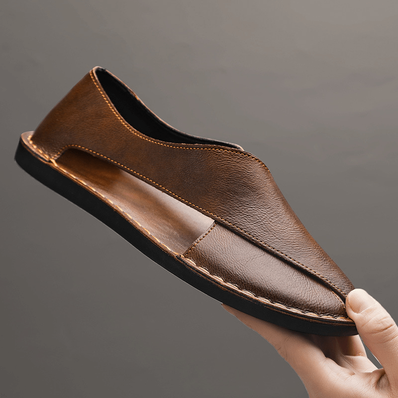 MEN'S CROSSOVER WRAP SLIP - ON SANDALS OPEN TOE CASUAL FLAT SHOES - Zarino Newstyle